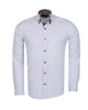 White shirt with a colorful collar on a white background