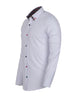 White dress shirt with a colorful collar on a white background