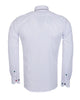 White Shirt with Multi-Colour Contrast Double Collar and Buttons
