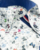 White Small Butterfly Print Men's Shirt-Makrom
