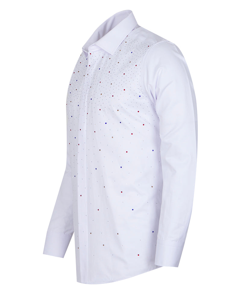 White Stone Studded Shirt-Makrom