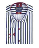 White Stripe Print Shirt with Matching Handkerchief-Makrom