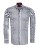 White Stripe Print Shirt with Matching Handkerchief-Makrom