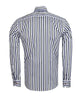 White Stripe Print Shirt with Matching Handkerchief-Makrom