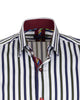 White Stripe Print Shirt with Matching Handkerchief-Makrom