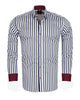 White Stripe Print Shirt with Matching Handkerchief-Makrom