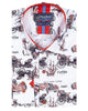 White Vintage Cars Print with Matching Handkerchief-Makrom