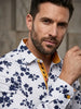 White Floral Print Men's Shirt