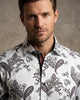 White Paisley Print Long Sleeve Shirt