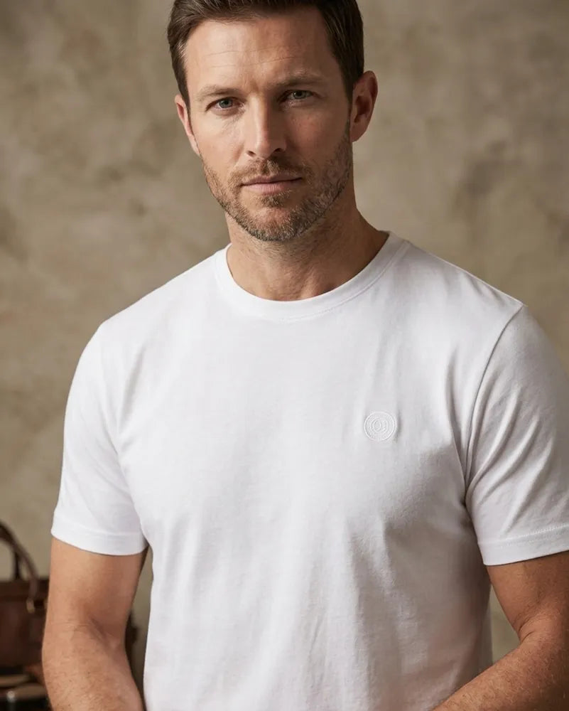 White Round Neck Plain T Shirt