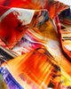 Yellow Abstract Print Long Sleeve Satin Men`s Shirt-Makrom