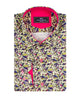 Yellow Colourful Leaf Print Shirt-Makrom