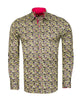 Yellow Colourful Leaf Print Shirt-Makrom