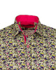 Yellow Colourful Leaf Print Shirt-Makrom