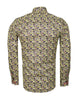 Yellow Colourful Leaf Print Shirt-Makrom