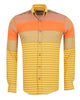 Yellow Front Row Striped Print Shirt-Makrom