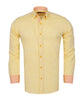 Yellow Linen Long Sleeve Shirt with Matching Handkechief-Makrom