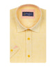 Yellow Linen Plain Short Sleeve Shirt-Makrom