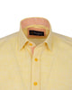 Yellow Linen Plain Short Sleeve Shirt-Makrom