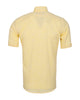 Yellow Linen Plain Short Sleeve Shirt-Makrom