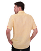 Yellow Plain Linen Short Sleeve Shirt-Makrom