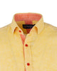 Yellow Plain Linen Short Sleeve Shirt-Makrom