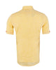 Yellow Plain Linen Short Sleeve Shirt-Makrom