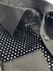 Black Sequin Fashion Shirt with Plain Collar Tip Design