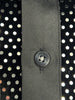 Black Sequin Fashion Shirt with Plain Collar Tip Design