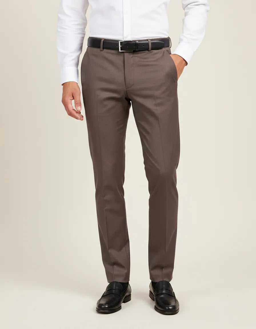 Plain Brown Suit Trouser