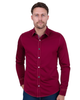 Burgundy Plain Colourful Stitching & Button Pure Cotton Shirt