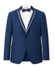 Dark Blue Men's 4 Piece Wedding Suit Contrasting Lapel