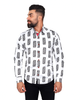 White Baroque Roman Ornament Print Men`s Shirt