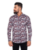 Burgundy Daisy Print Long Sleeve Shirt