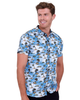 Blue Island Print Short Sleeve Shirt