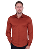 Rustic Brown Plain Double Cuff Shirt