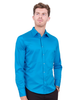 Turquoise Plain Double Cuff Shirt