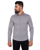 Grey Casual Twill Double Cuff Long Sleeve Shirt
