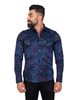 Check Paisley Print Men's Shirt with Matching Handkerchief