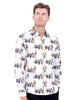Floral Print Men's Shirt with Matching Handkerchief