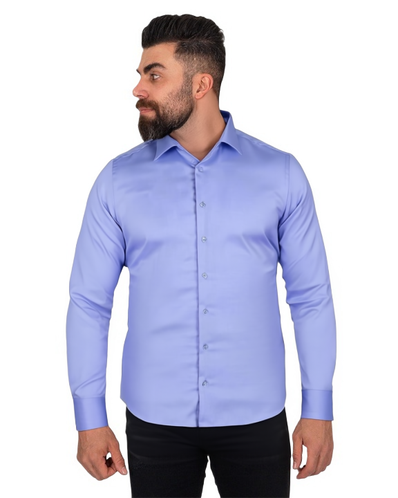 Blue Non Iron Plain Shirt