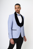 Four Piece Blue & Black Tuxedo Wedding Suit