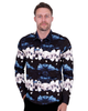 Cloud Print Men's Shirt with Matching Handkerchief