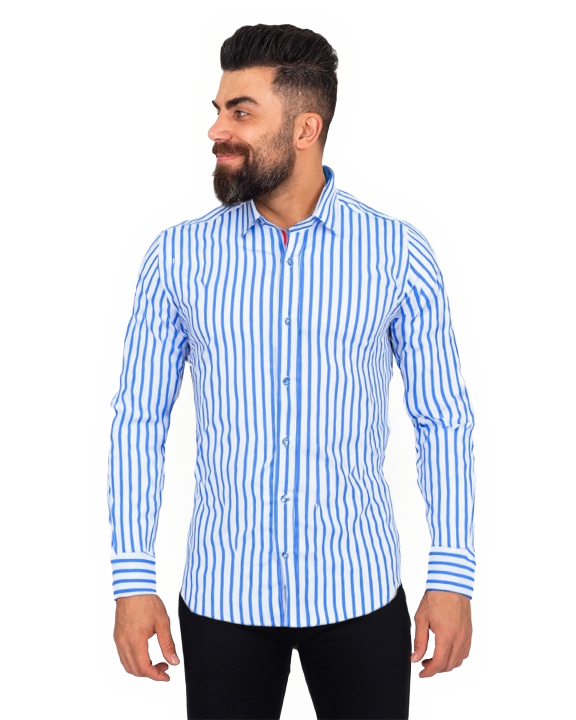 Classic Blue Stripe Men's Shirt