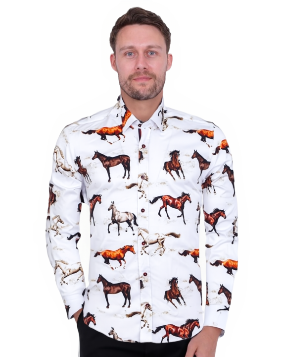 Colourful Horses Print with Matching Handkerchief