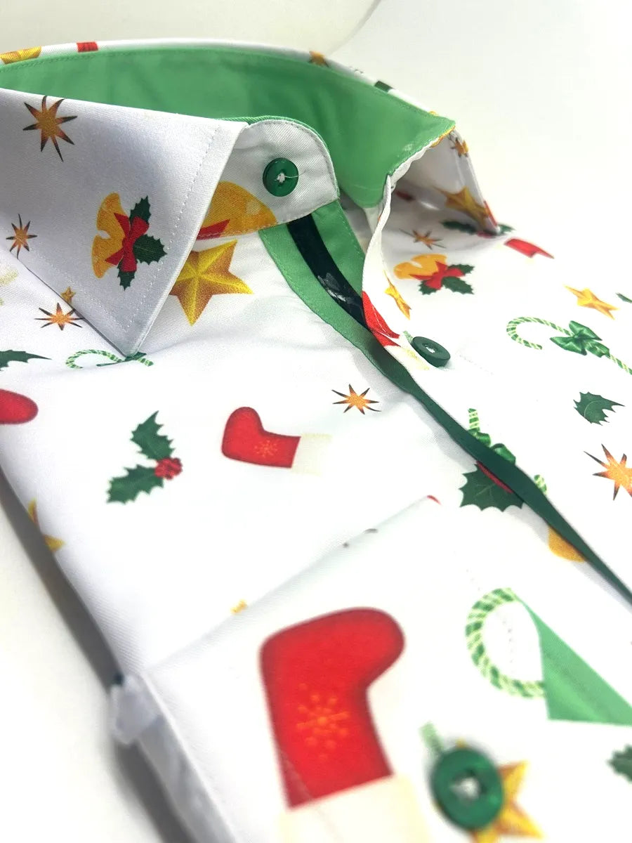 Christmas Mistletoe Print Men's Shirt