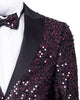 Burgundy Sequin Design Blazer with Matching Bow Tie