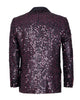 Burgundy Sequin Design Blazer with Matching Bow Tie