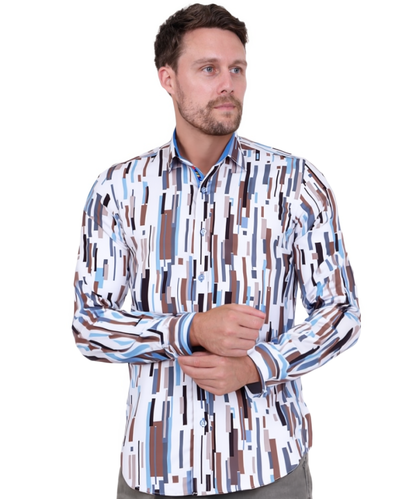 Colourful Rectangle Print Men's Shirt