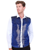 Navy Sequin Fashion Shirt with Plain Collar Tip Design